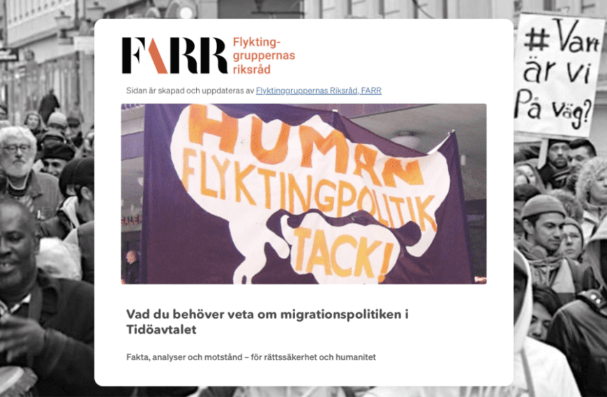 Följ migrationspolitiken på FARR:s sida om Tidöavtalet